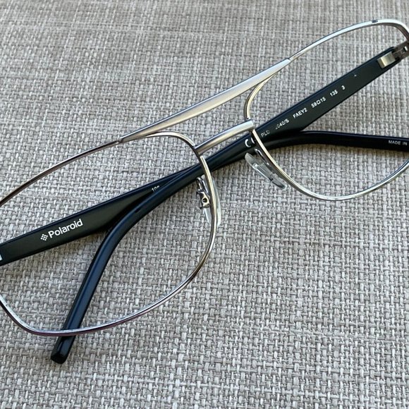 Polariod Men Sunglasses/Eyeglasses Black/Silver Tone PLD2040S FAEY 59[]15 135 - Picture 3 of 12